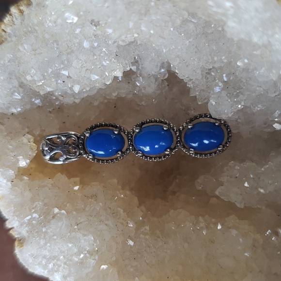 925 Sterling Silver Jewelry - Sterling Silver Lapis Lazuli Pendant